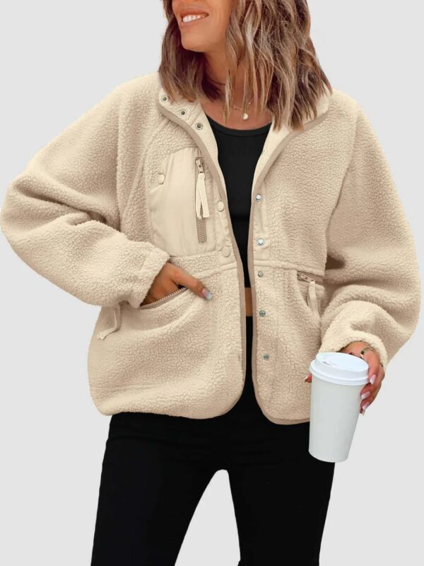 Short Cardigan Plush Jacket Lamb Wool Coat - Image 7