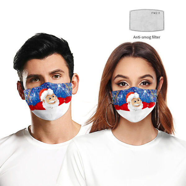 Christmas Digital Printing Double-layer Dust Mask - Image 10