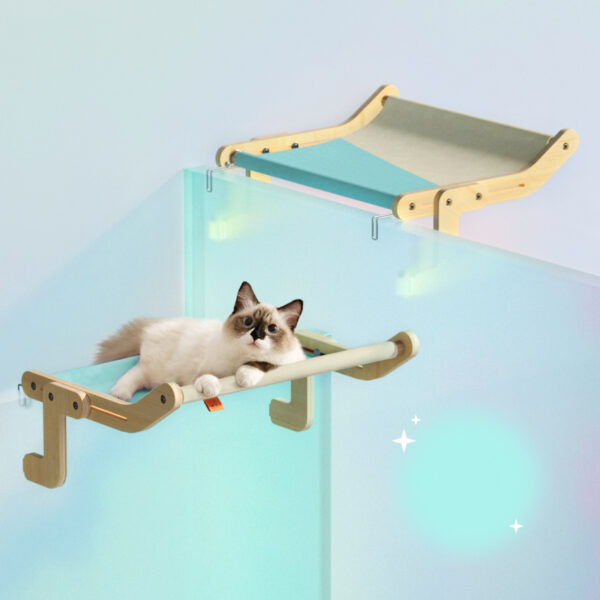 Mewoofun Pet Cat Window Perch 4 Color Wooden Assembly Hanging Bed Cotton Canvas Easy Washable Multi-Ply Plywood New Dropshipping - Image 6