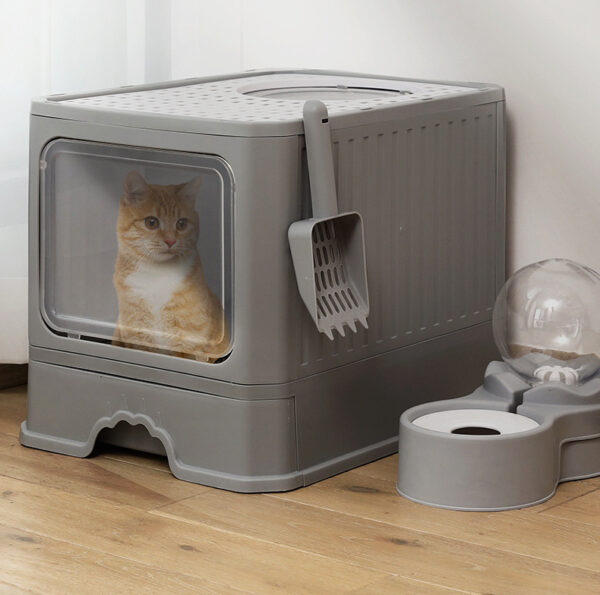 Large Double Door Drawer Foldable Cat Litter Basin - Image 4