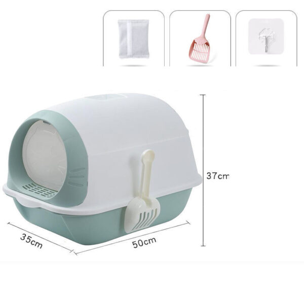 Elevated Semi-closed Litter Suction Deodorant Cat Toilet With Flip Cover - Image 5