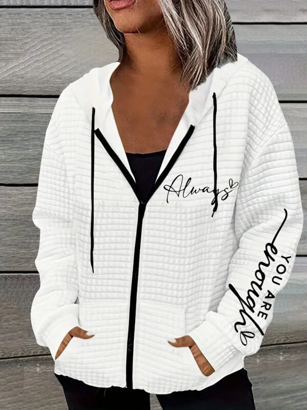 Women's New Fashion Letter Zipper Sweater - Image 2