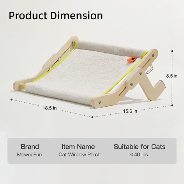 Mewoofun Cat Window Perch Winter Season Mat Easy Washable Quality Fabric 40 Lbs Hot Selling Hammock Hanging Bed For Pet - Image 2