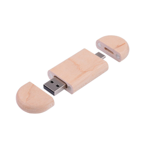 Maple Box Carved Wooden 2 In 1 Mobile Phone U-disk TYPE-C - Image 9