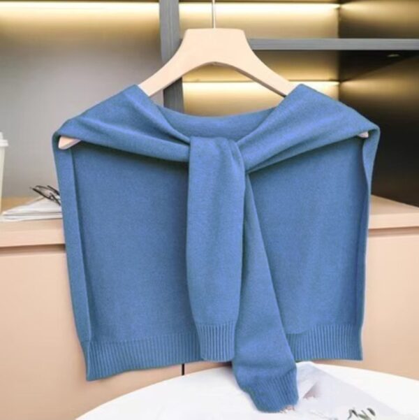 Shoulder Pad Waistcoat Wool Scarf - Image 9