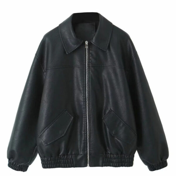 New Women's American PU Leather Coat - Image 5