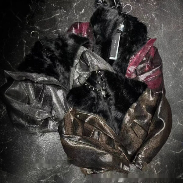 Leather Coat Quilted To Keep Warm Coat - Image 3