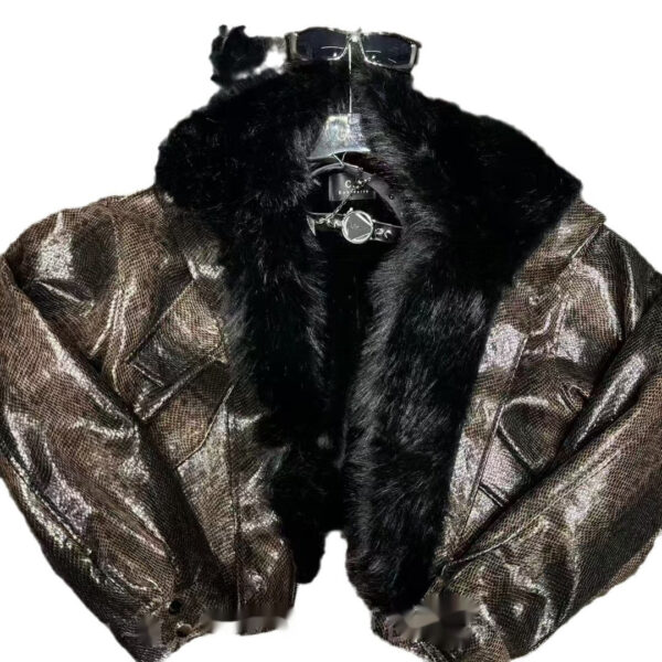 Leather Coat Quilted To Keep Warm Coat - Image 7