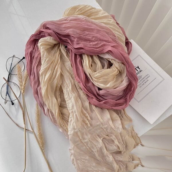 Men's And Women's Color Matching Autumn And Winter Cotton And Linen Feel Long Strip - Image 6