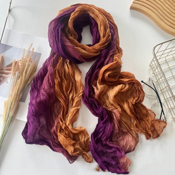 Men's And Women's Color Matching Autumn And Winter Cotton And Linen Feel Long Strip - Image 5