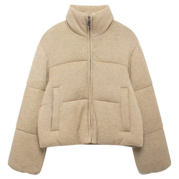 European And American Fashion Stand Collar Long Sleeve Cotton Jacket Coat - Image 3