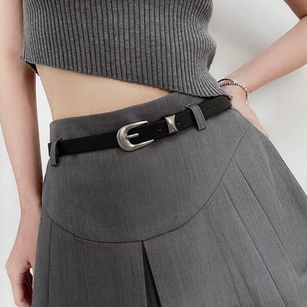 Artistic Youth Fan Silver Decorative Pin Buckle Belt Fashion Match - Image 5