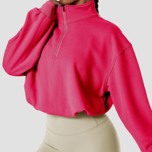 Fleece-lined Sports Sweater Pullover High Collar Outdoor Workout