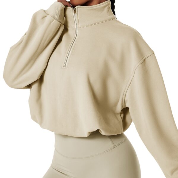 Fleece-lined Sports Sweater Pullover High Collar Outdoor Workout - Image 5