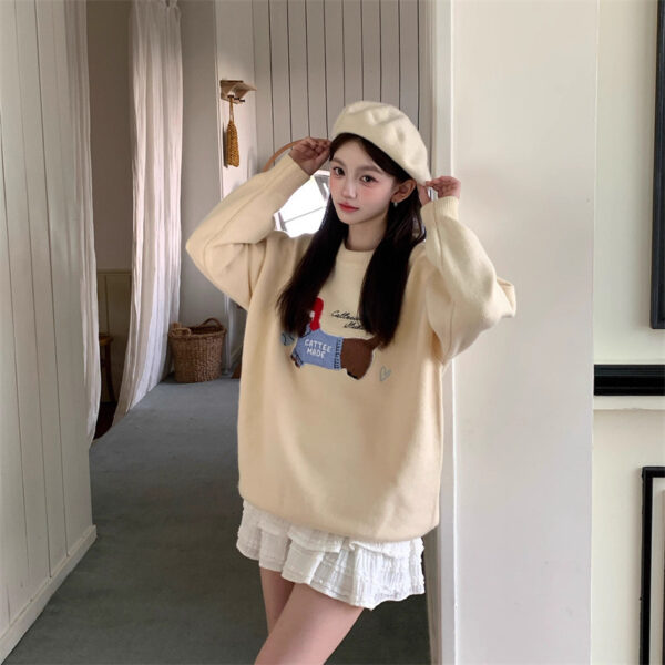 Women's Puppy Embroidered Knitwear Sweater - Image 5