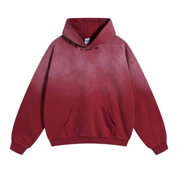 Men's And Women's Trendy Autumn And Winter High Street Damage Loose-fitting Hoodie - Image 6