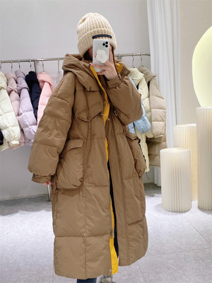 Korean Style Winter Clothes Hooded Women's Over-the-knee Quilt Down Jacket - Image 8