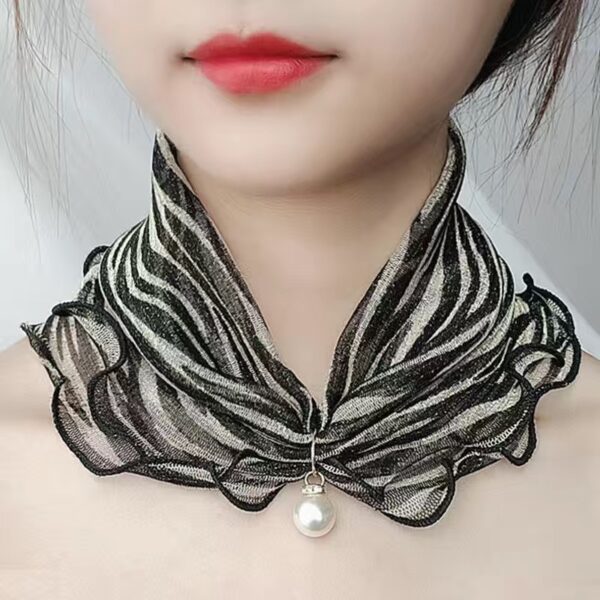 Printed Cute Decorative Scarf Lace Thin Pendant Small Silk Scarf - Image 4