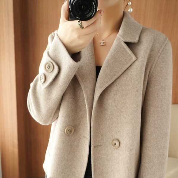 Women's Polyester Woolen Short Coat Suit Coat - Image 6