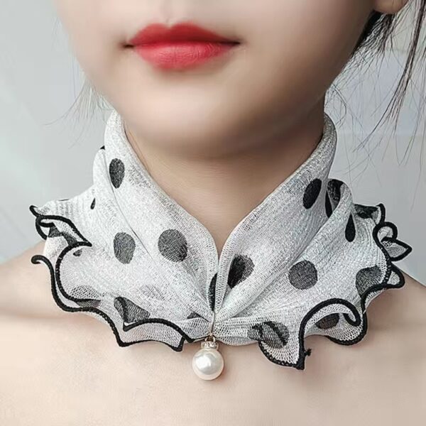 Printed Cute Decorative Scarf Lace Thin Pendant Small Silk Scarf - Image 10