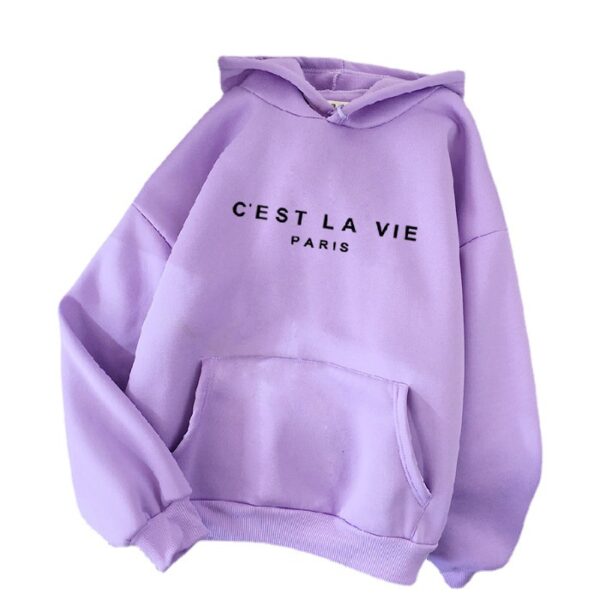 Women's Letter Printed Hoodie Coat - Image 10