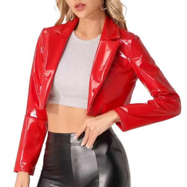 European And American Jacket Short Motorcycle Midriff Outfit Coat - Image 6