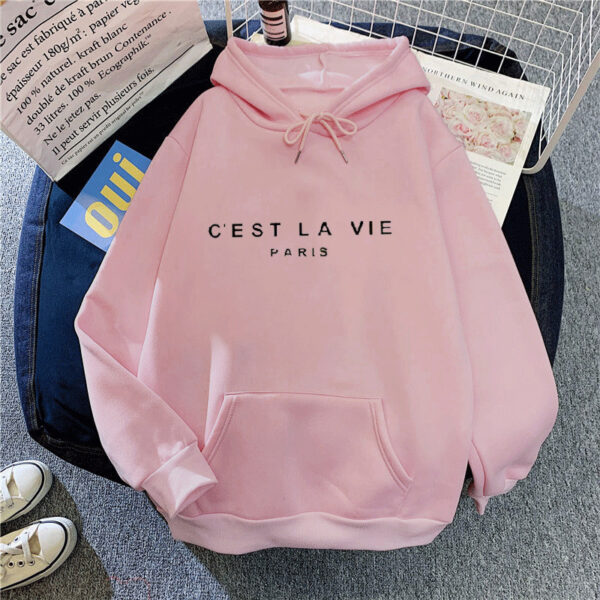 Women's Letter Printed Hoodie Coat - Image 7