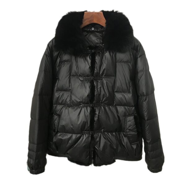Down Jacket Short Loose Fashion Retro Patchwork Coat - Image 9