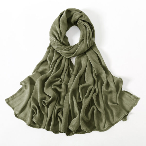 Solid Color Malay Indonesian Rayon Scarf Wide Brim Thin Modal Breathable - Image 6
