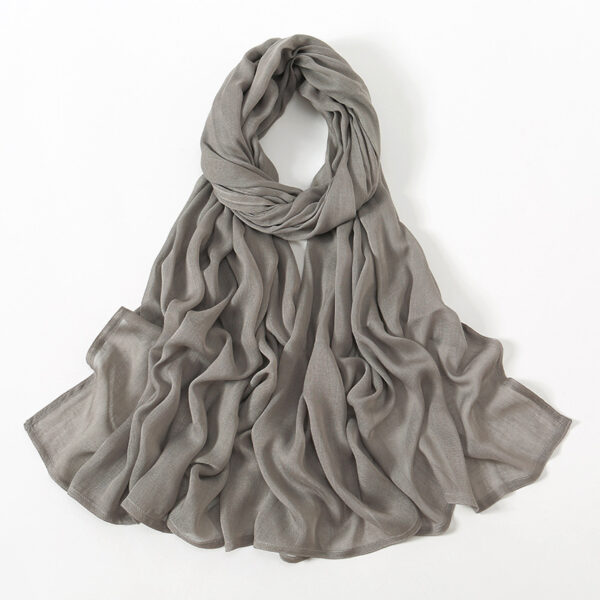 Solid Color Malay Indonesian Rayon Scarf Wide Brim Thin Modal Breathable - Image 7