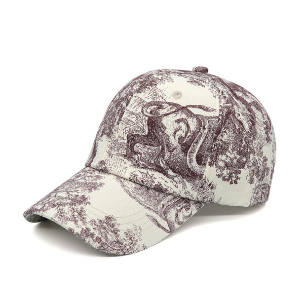 Printed Face Cover Sun-proof Peaked Cap - Image 4