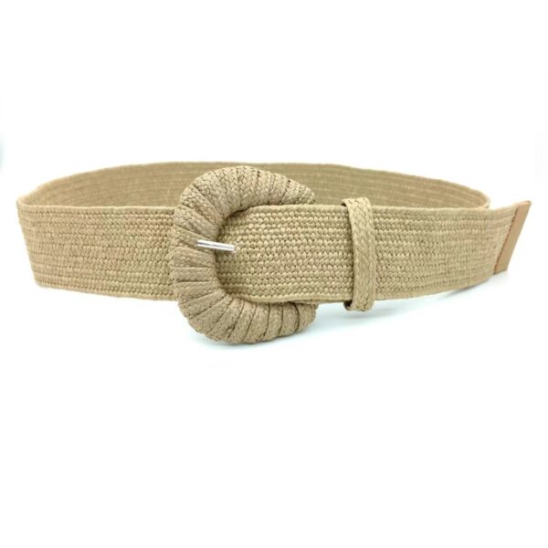 Women's Woven Buckle Pp Grass Woven Decorative Belt Simple All-match Dress Belt - Image 3
