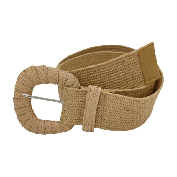 Women's Woven Buckle Pp Grass Woven Decorative Belt Simple All-match Dress Belt - Image 4
