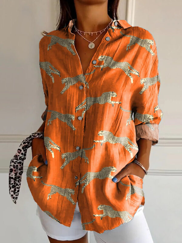 Long Style Long Sleeve Pattern Printed Shirt For Women - Image 4