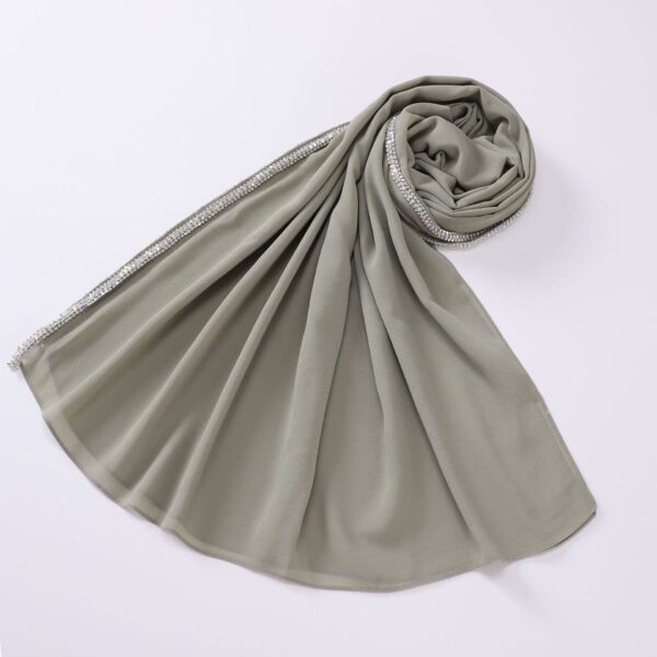Bright Diamond Long-edged Malaysian Scarf Chiffon Scarf - Image 7