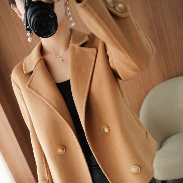 Women's Polyester Woolen Short Coat Suit Coat - Image 8