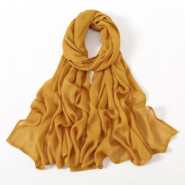 Solid Color Malay Indonesian Rayon Scarf Wide Brim Thin Modal Breathable - Image 5