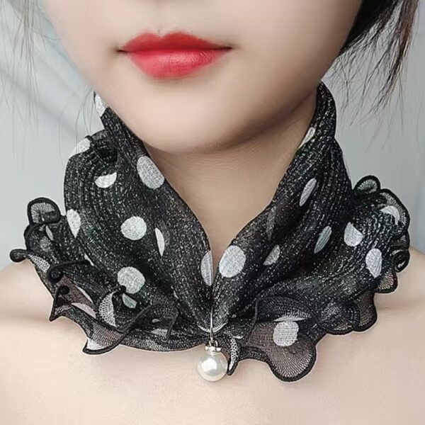 Printed Cute Decorative Scarf Lace Thin Pendant Small Silk Scarf - Image 8