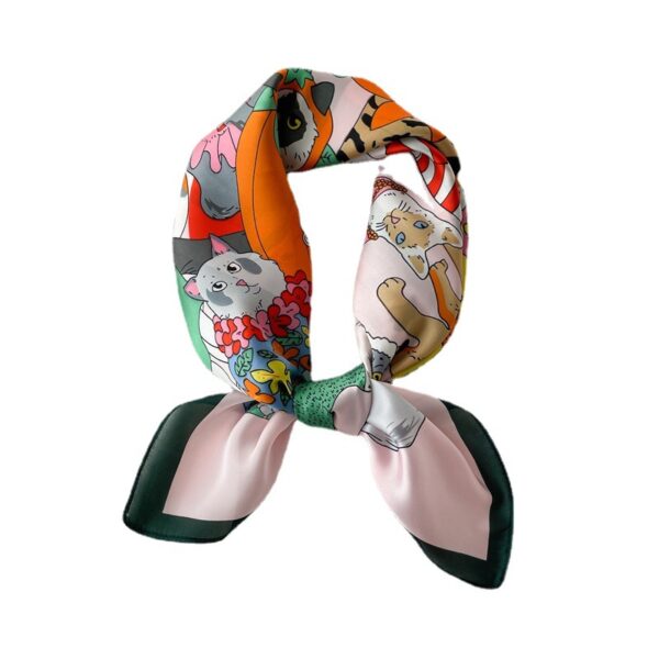 Spring And Summer Cartoon Cute Silk Scarf Decoration - Image 4