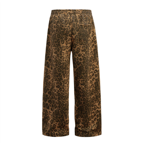 Leopard Print Niche Stand Collar Zipper Special Jacket Coat Retro Set - Image 5