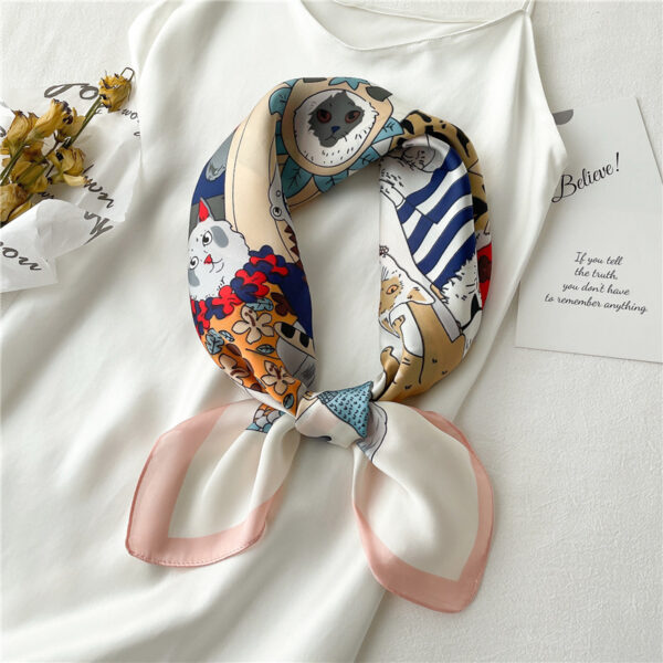 Spring And Summer Cartoon Cute Silk Scarf Decoration - Image 5