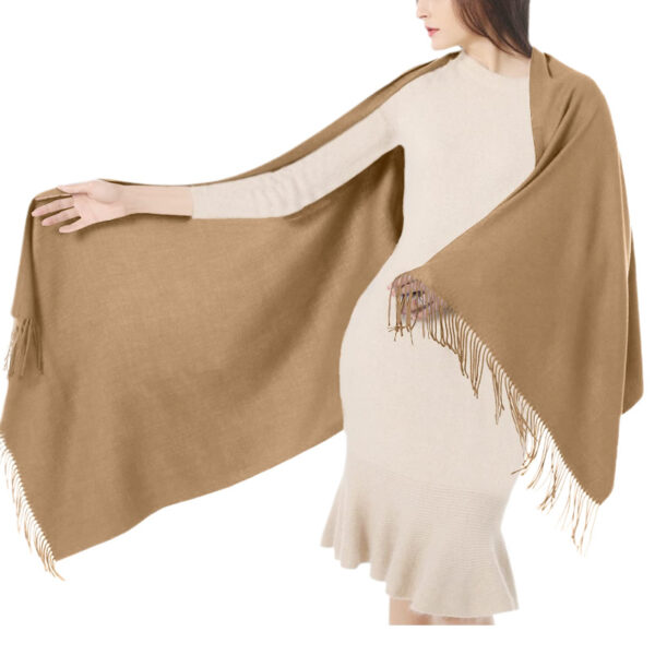 Women's Cashmere Shawl Solid Color Scarf - Image 7