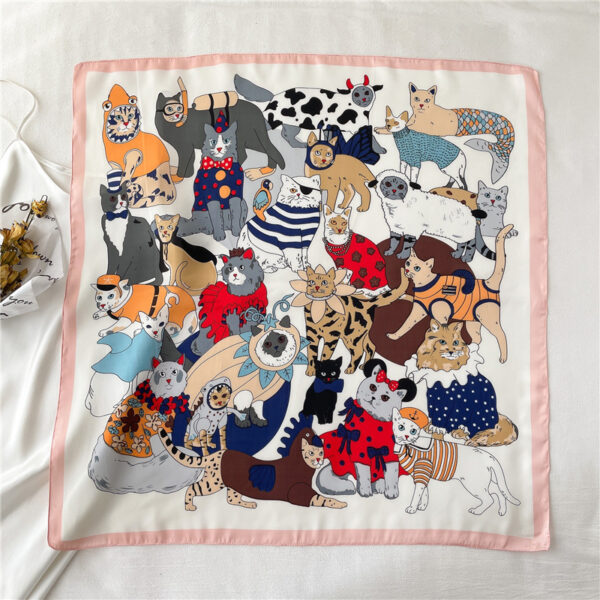 Spring And Summer Cartoon Cute Silk Scarf Decoration - Image 3