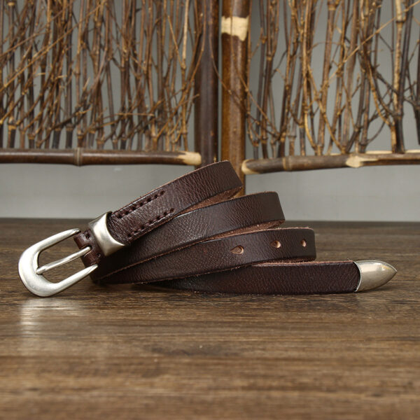 Trendy Versatile Personality Retro 18cm Leather Belt - Image 3