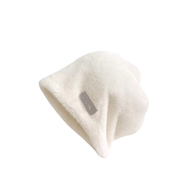 Simple Mink Fur Pile Heap Cap Big Head Circumference Makes Face Look Smaller - Image 2