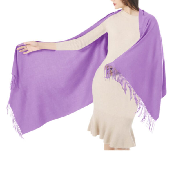 Women's Cashmere Shawl Solid Color Scarf - Image 5