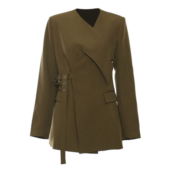 Irregular Cutting Heavy Industry Corns Waist-tight Suit Jacket - Image 2