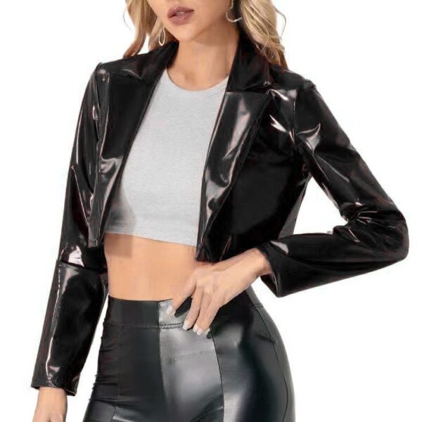 European And American Jacket Short Motorcycle Midriff Outfit Coat - Image 3