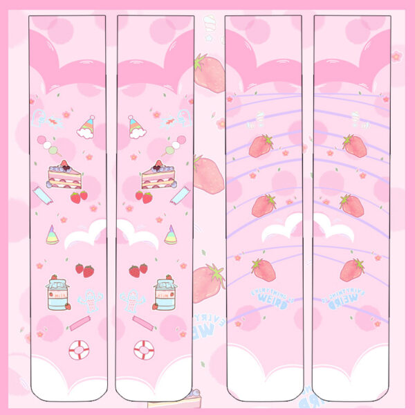 Lolita Cute Overknee Long Boot White Velvet Socks - Image 7