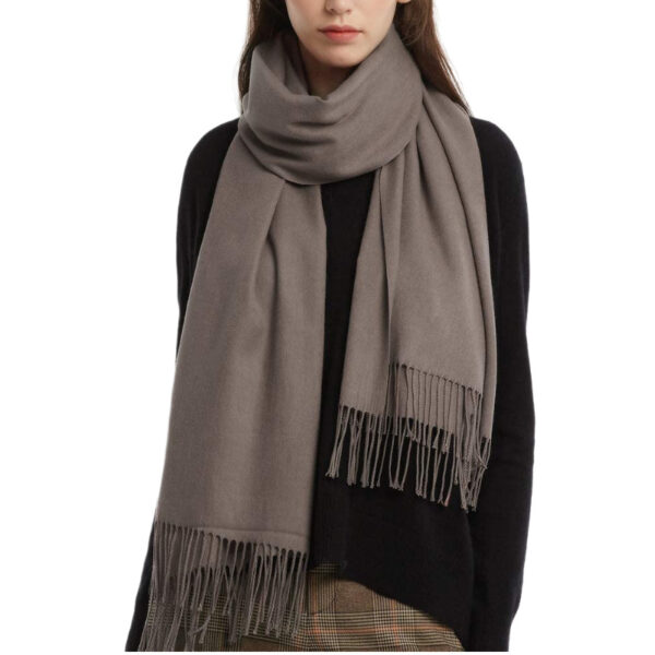 Women's Cashmere Shawl Solid Color Scarf - Image 8